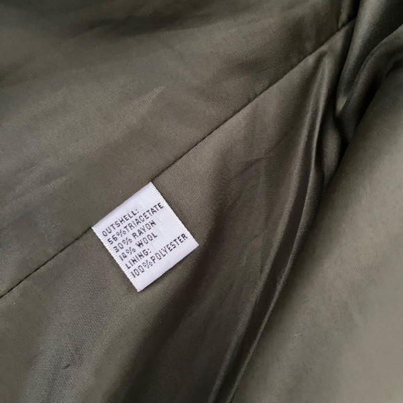 JOSEPHINE CHAUS Dark Olive Green Wool Blend Blazer Jacket - Picture 4 of 5